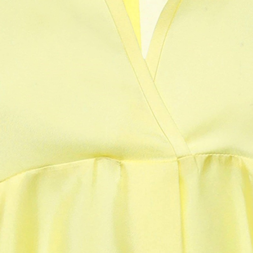 Alysi Chocolat Yellow Silk Sleeveless Blouse - Picture 2 of 2